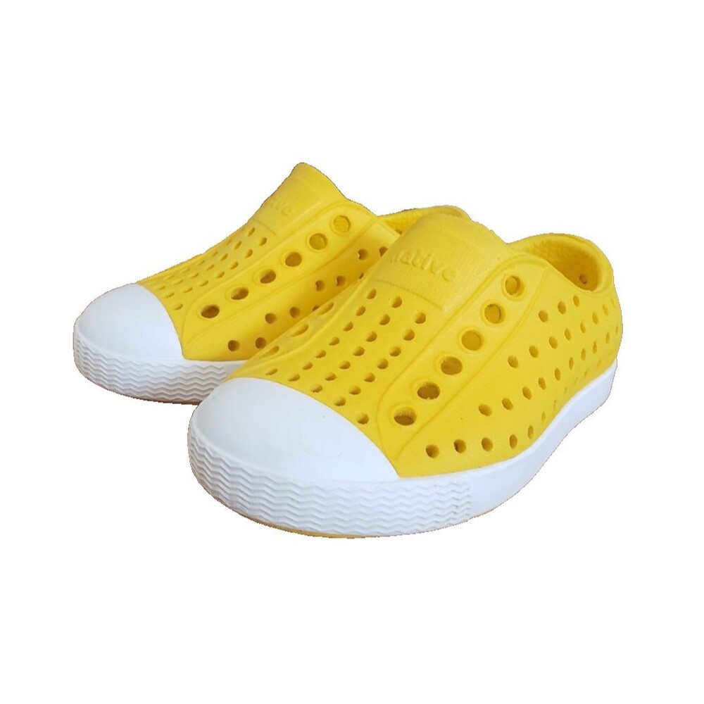 Native Jefferson Toddler Size C4 Yellow Bone Slip-On Water Shoes Unisex
